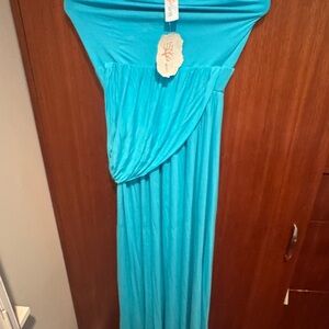 Strapless Turquoise Dress